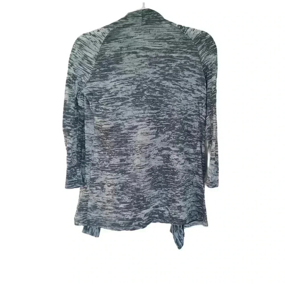 Realitee Black & Gray Burn Out Knit Open Front Cardigan  Sz Small - Picture 2 of 3